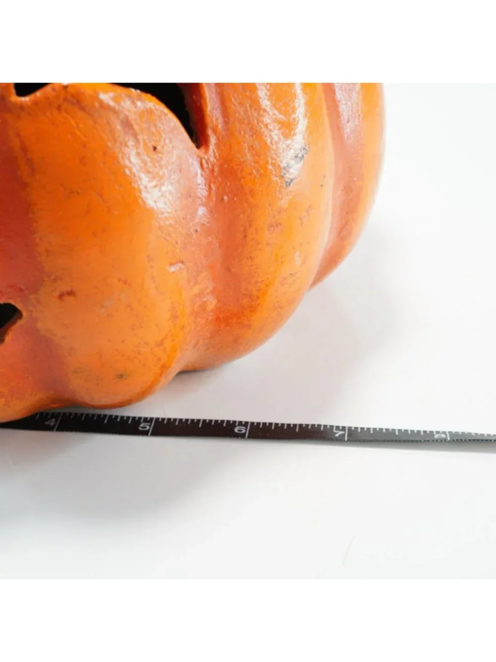 Vintage Mexican Pumpkin Jack O Lantern Candle Holder 7in Folk Art Fall Halloween